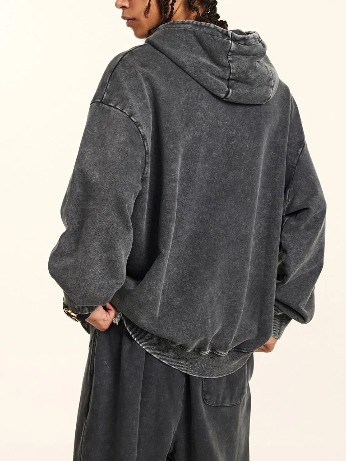 Mens Acid Wash Hoodie Vintage Casual Streetwear Overasized Hoodies Unisex Pullover Heavyweight Hooded Sweatshirt H0211