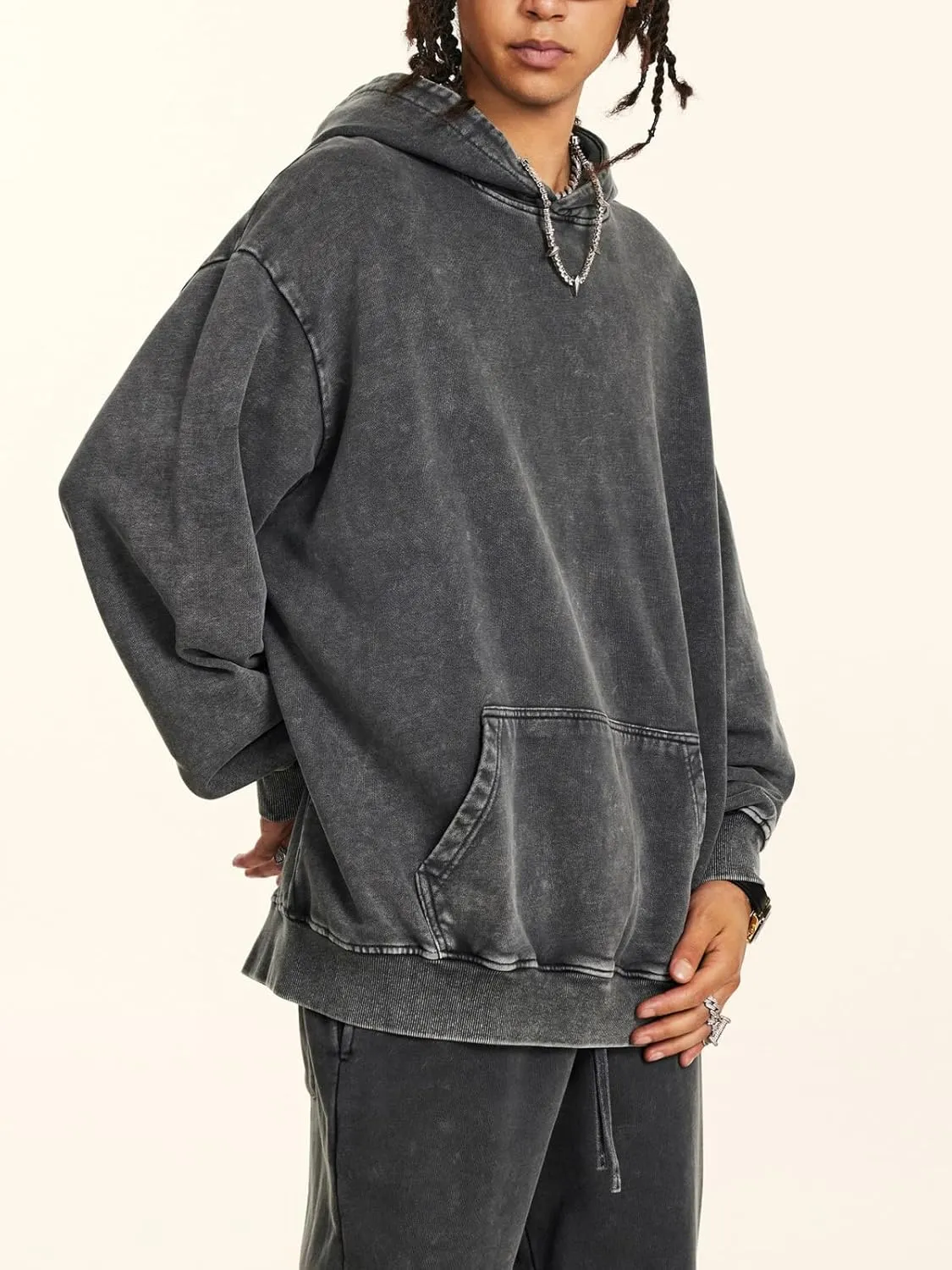Mens Acid Wash Hoodie Vintage Casual Streetwear Overasized Hoodies Unisex Pullover Heavyweight Hooded Sweatshirt H0211
