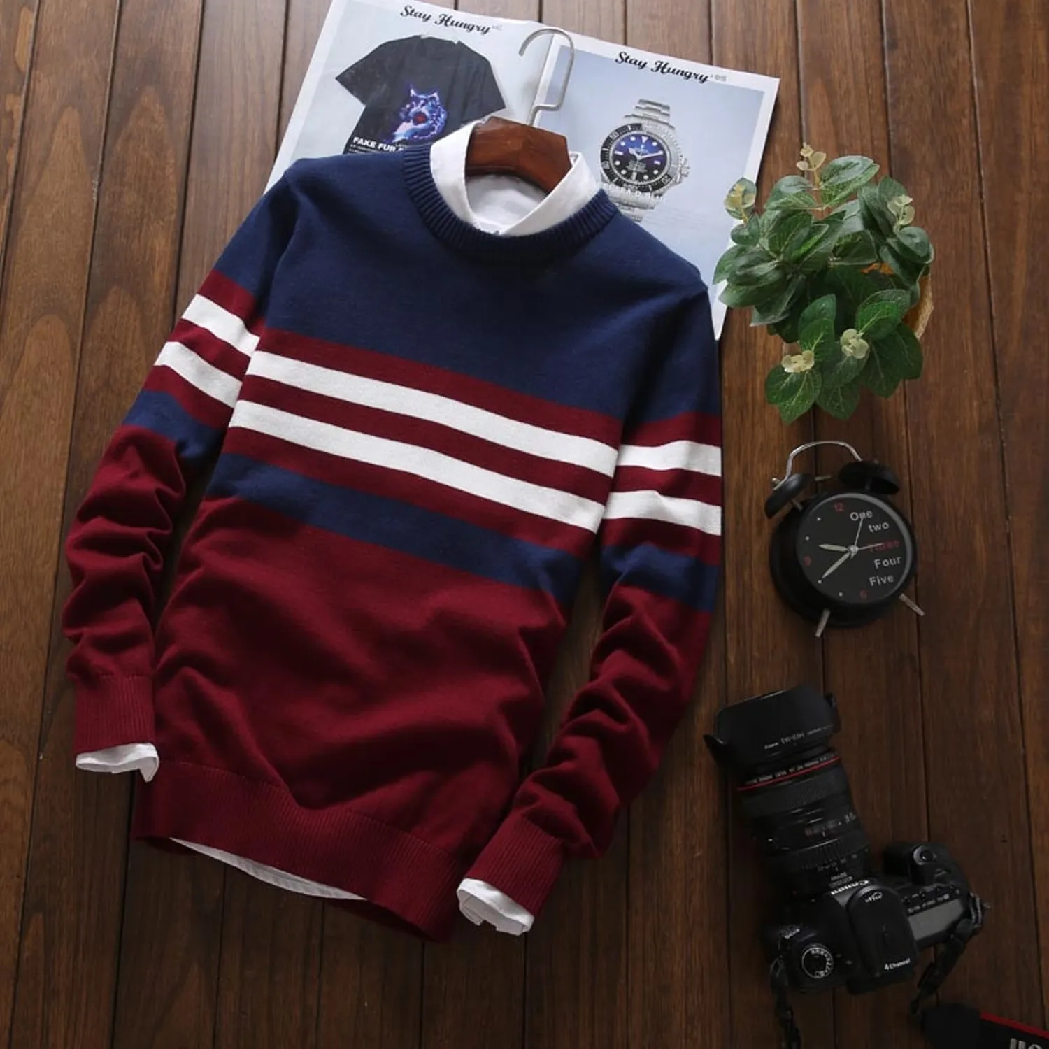 Men's Autumn Casual O-Neck Knitted Sweater
