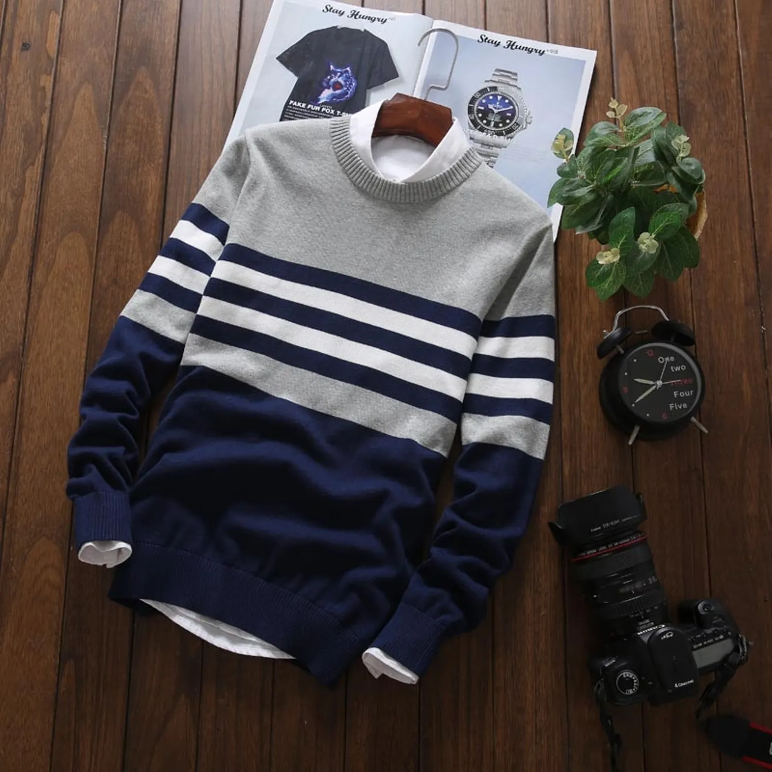 Men's Autumn Casual O-Neck Knitted Sweater