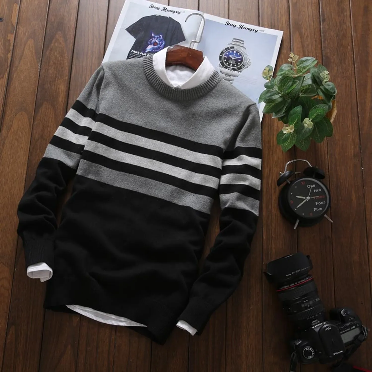 Men's Autumn Casual O-Neck Knitted Sweater