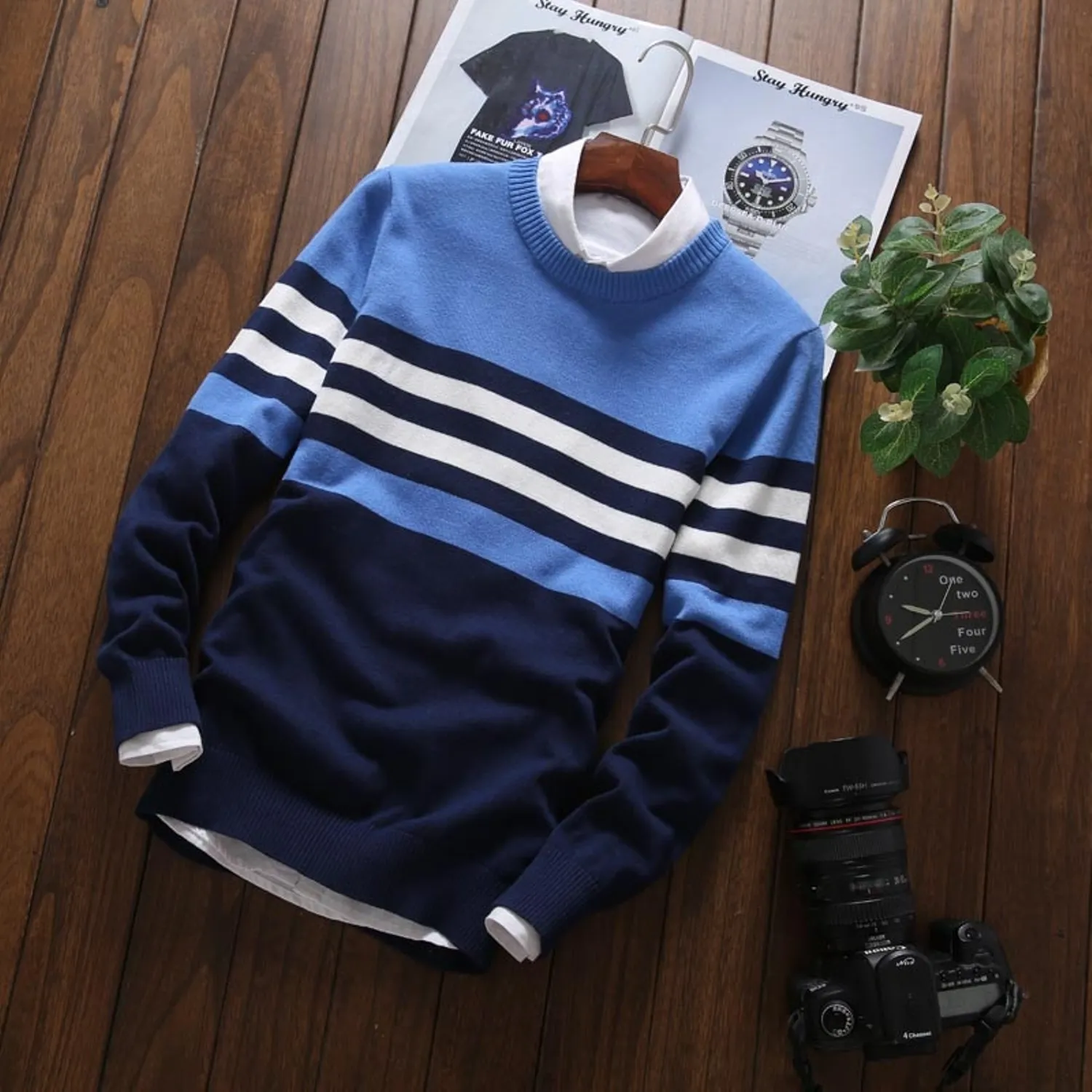 Men's Autumn Casual O-Neck Knitted Sweater