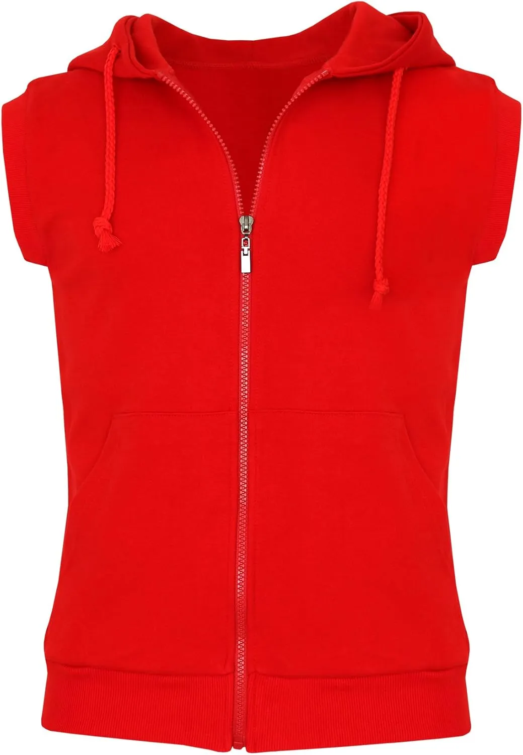 Men's Casual Zip-Hoodie Vest Cotton Sleeveless Zip up Hoodie Vest