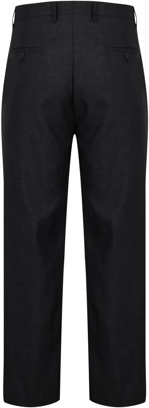 Mens Classic Fit Dress Pants Flat Front Straight Leg Formal Wrinkle Free Expandable Waist Casual Business Suit Pants