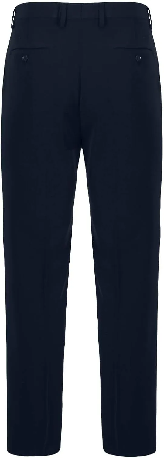 Mens Classic Fit Dress Pants Flat Front Straight Leg Formal Wrinkle Free Expandable Waist Casual Business Suit Pants