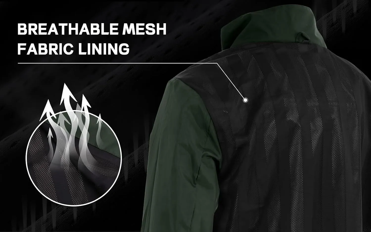 Men's Classic Windbreaker Jacket Lightweight All-Sport Waterproof Hiking Coat Detachable Hooded Windbreakers for Men