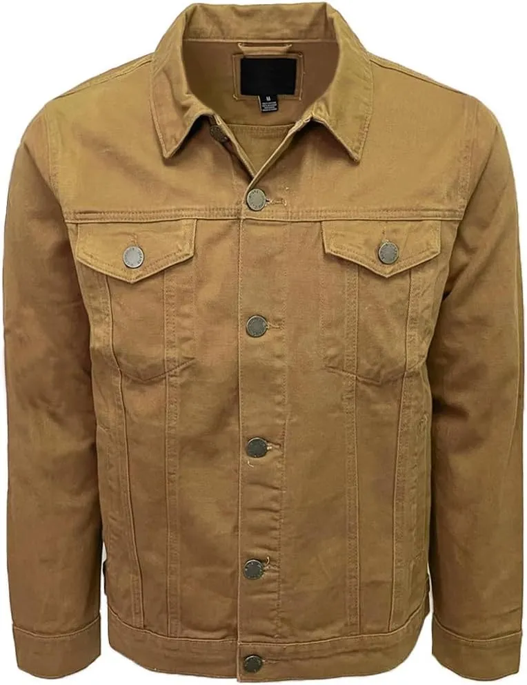 Men's Distressed Denim Jacket Ripped Jean Jacket