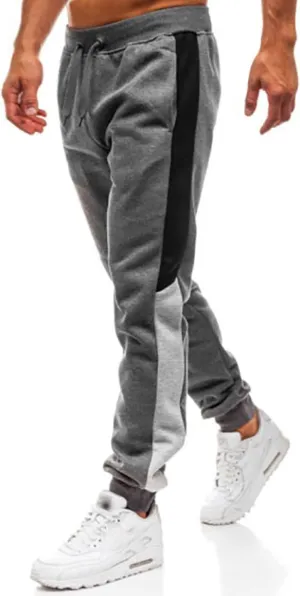 Mens Drawstring Athletic Sport Joggers Sweatpants Tall Striped with Pockets Workout Training Lounge Pants