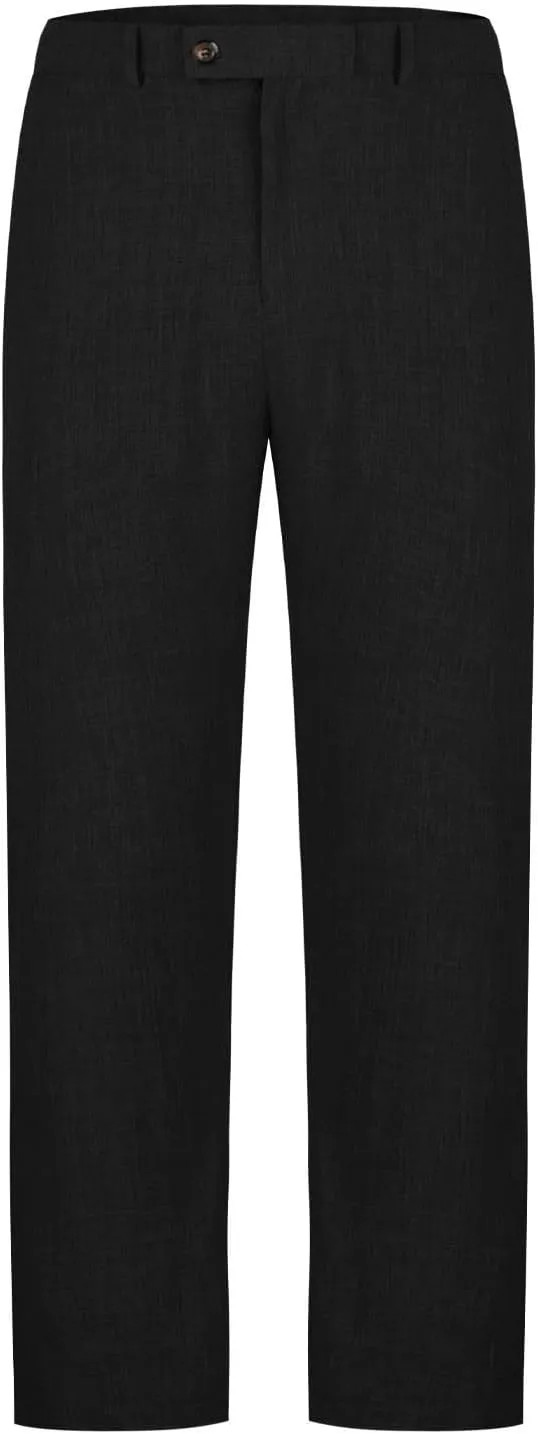 Men's Fashion Suit Pants Flat Front Ecpandable Waist Tapered Trousers Casual Slim Fit Business Golf Pants with Pocket