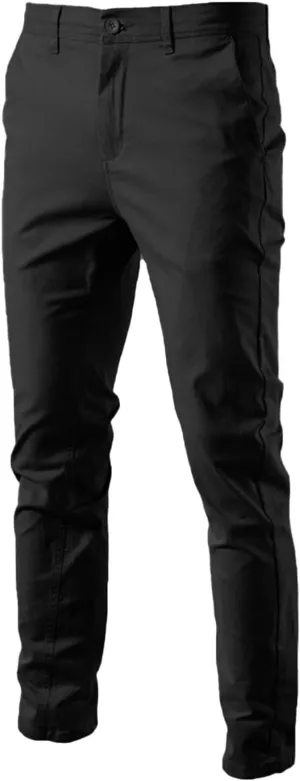 Mens Fleece Chino Carpenter Pants Big&Tall Elastic Waist Flat Front Casual Smart Business Trousers Winter Work Pant Plus Size