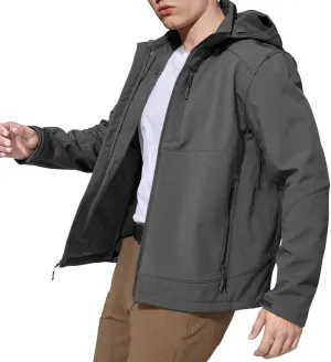 Mens Jacket Waterproof Hooded Coats Tactical Soft Shell Jackets for Men