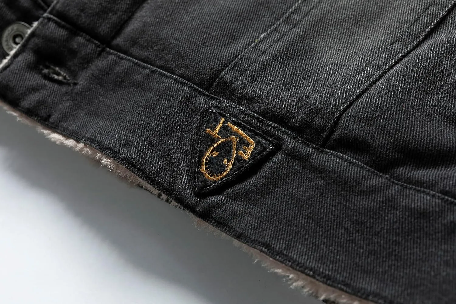 Men'S Jean Jacket Casual Loose Button Lapel Sherpa Fleece Lined Thicken Trucker Jacket Coats
