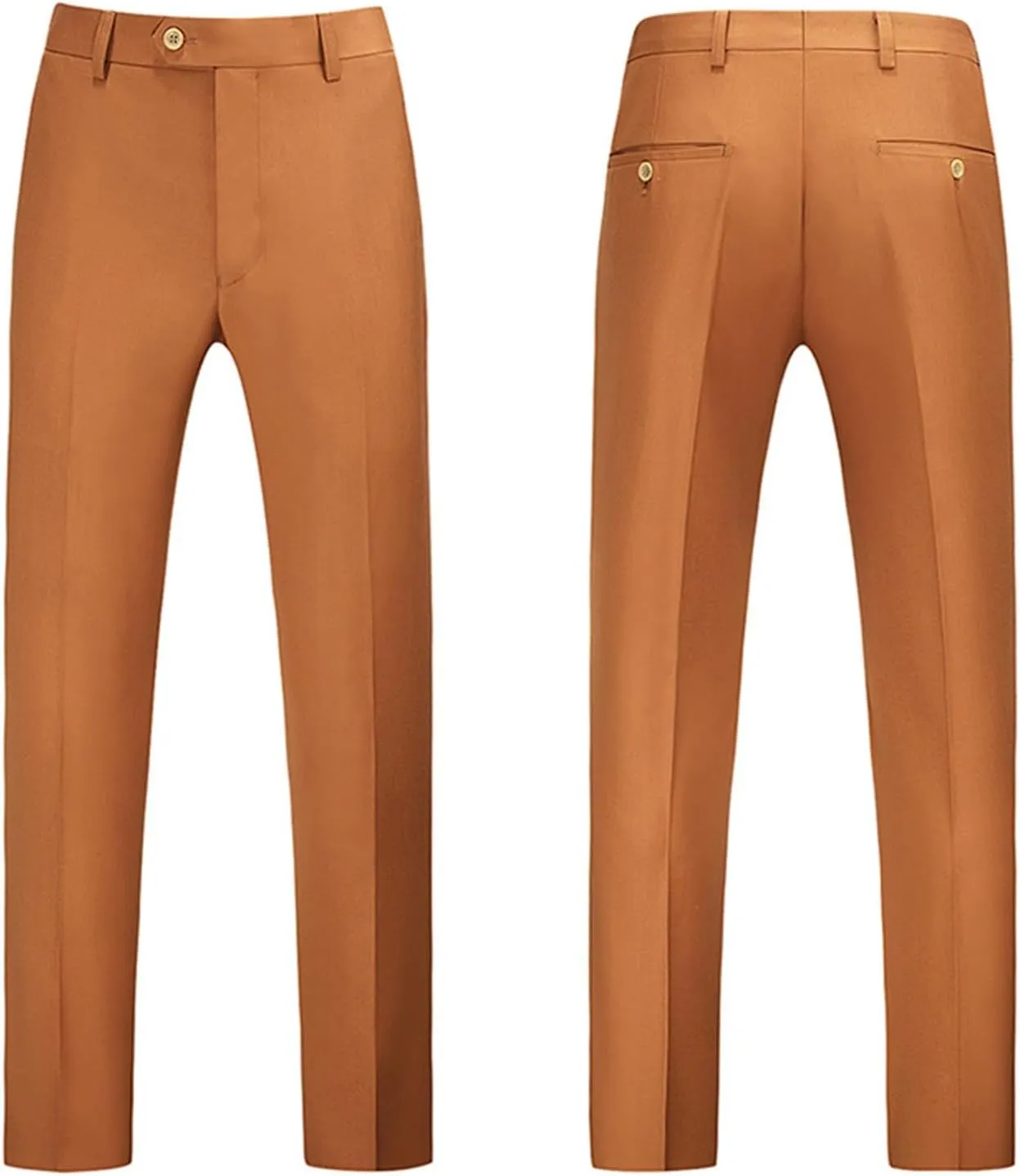 Mens Plus Size Dress Pants Plain Slim Fit Suit Pants Casual Trendy Party Trousers Straight Leg Flat Front Slacks