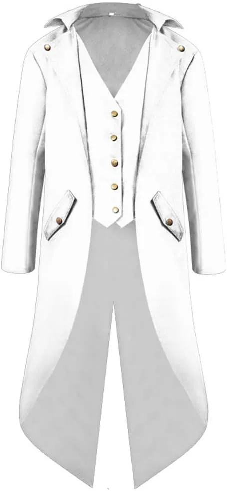 Men's Steampunk Vintage Tailcoat Gothic Victorian Coat Punk Costume Mid-Century Tuxedo Clothing