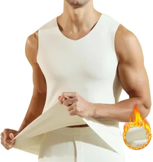 Men's Thermal Underwear Tank Top Base Layer Shirts Fleece Winter Warm Undershirt