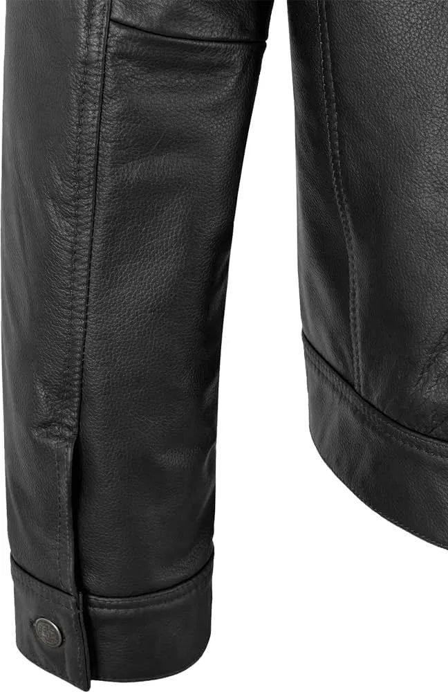 Mens Trucker Leather Jacket Vintage Genuine Lambskin Leather Jacket Men Shirt Style Man Leather Jacket