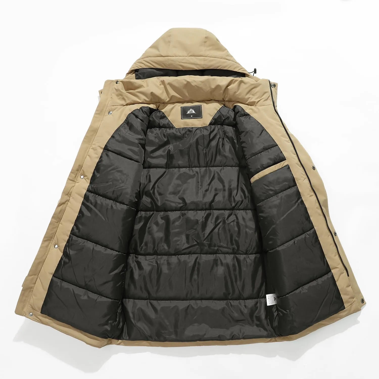 Men's Winter Coats Thicken Parkas Waterproof Windproof Detachable Hood Long Padded Puffer Jacket