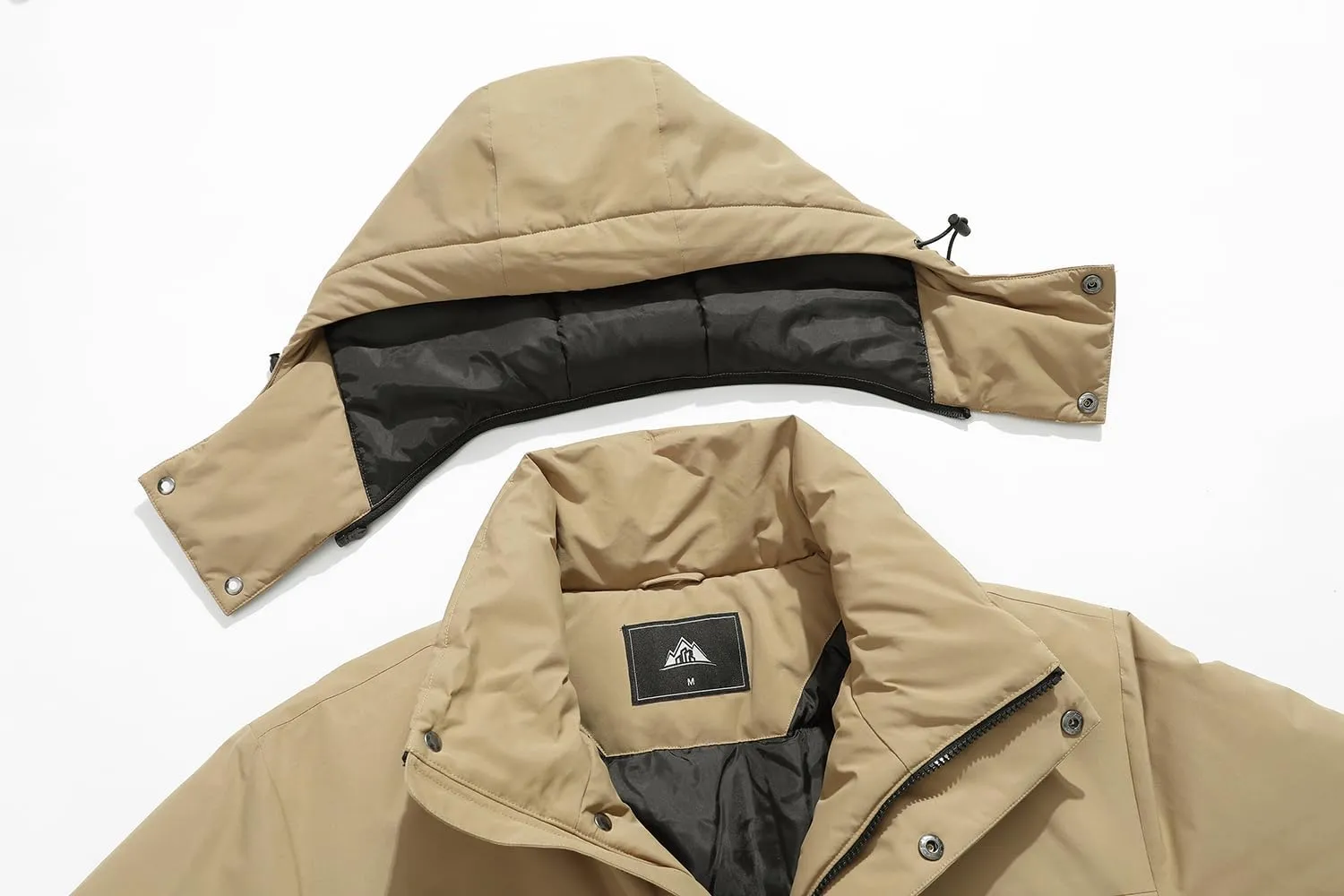 Men's Winter Coats Thicken Parkas Waterproof Windproof Detachable Hood Long Padded Puffer Jacket
