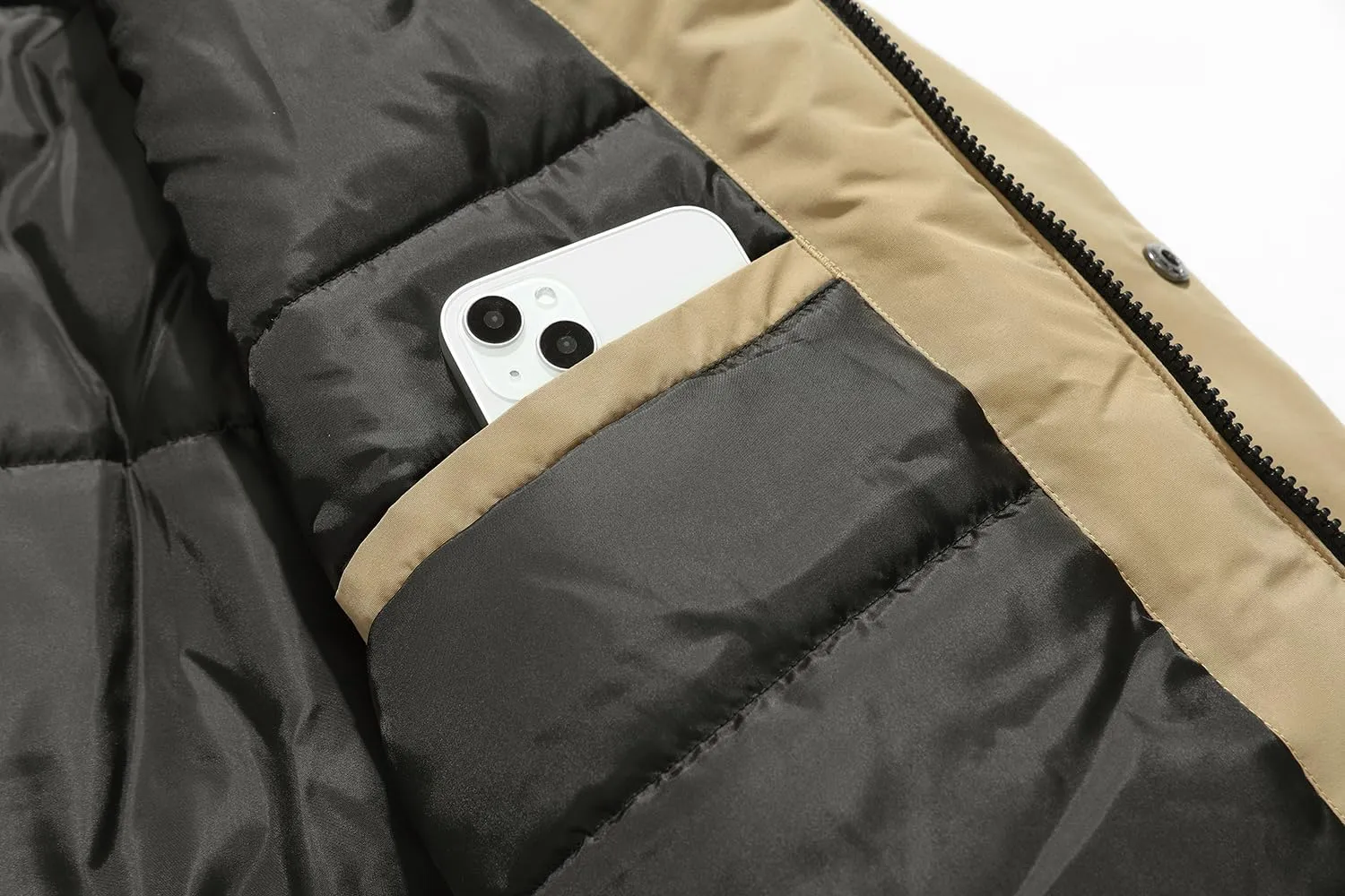 Men's Winter Coats Thicken Parkas Waterproof Windproof Detachable Hood Long Padded Puffer Jacket