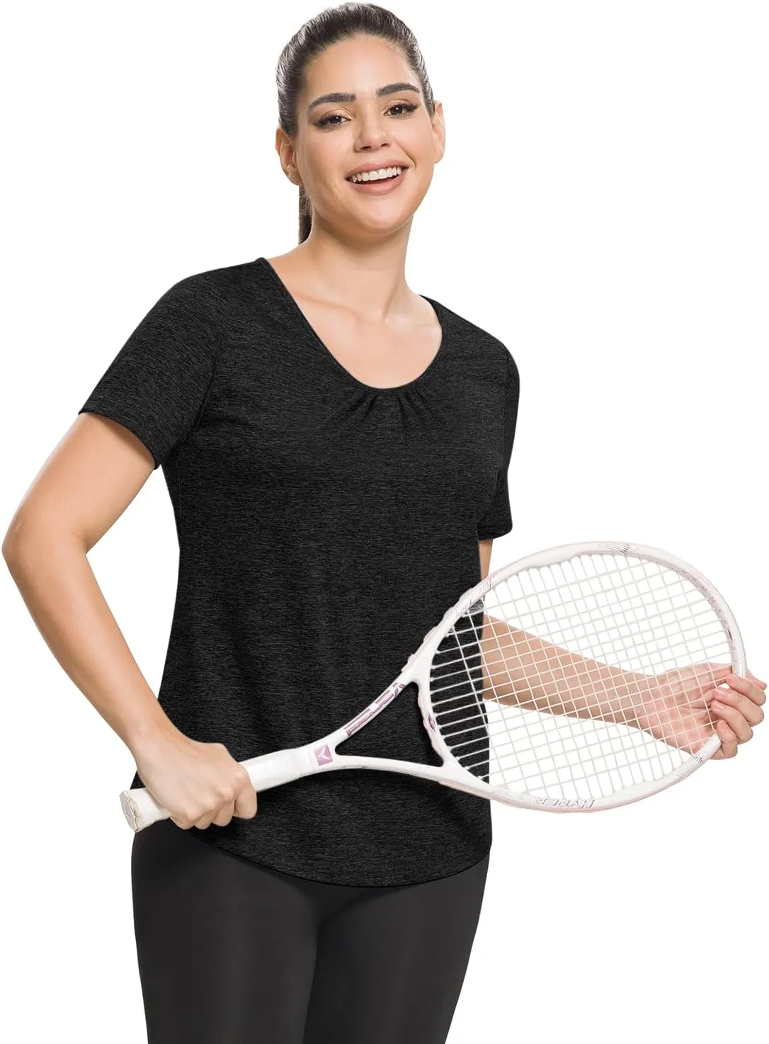 MISS FORTUNE Active Wear Yoga Top Cool Dry Workout Shirt Exercise Clothes