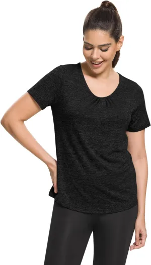 MISS FORTUNE Active Wear Yoga Top Cool Dry Workout Shirt Exercise Clothes