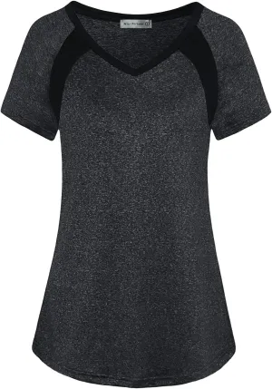 MISS FORTUNE Womens Active Wear Exercise Top Yoga Shirt Workout Clothes