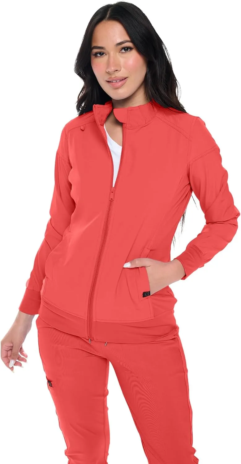Monarch Uniforms Womens Scrub Jacket Zippered Warm-up Jacket