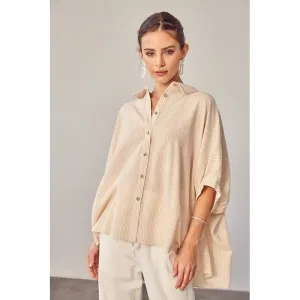 MUSTARD SEED Striped Button up Collared Shirt