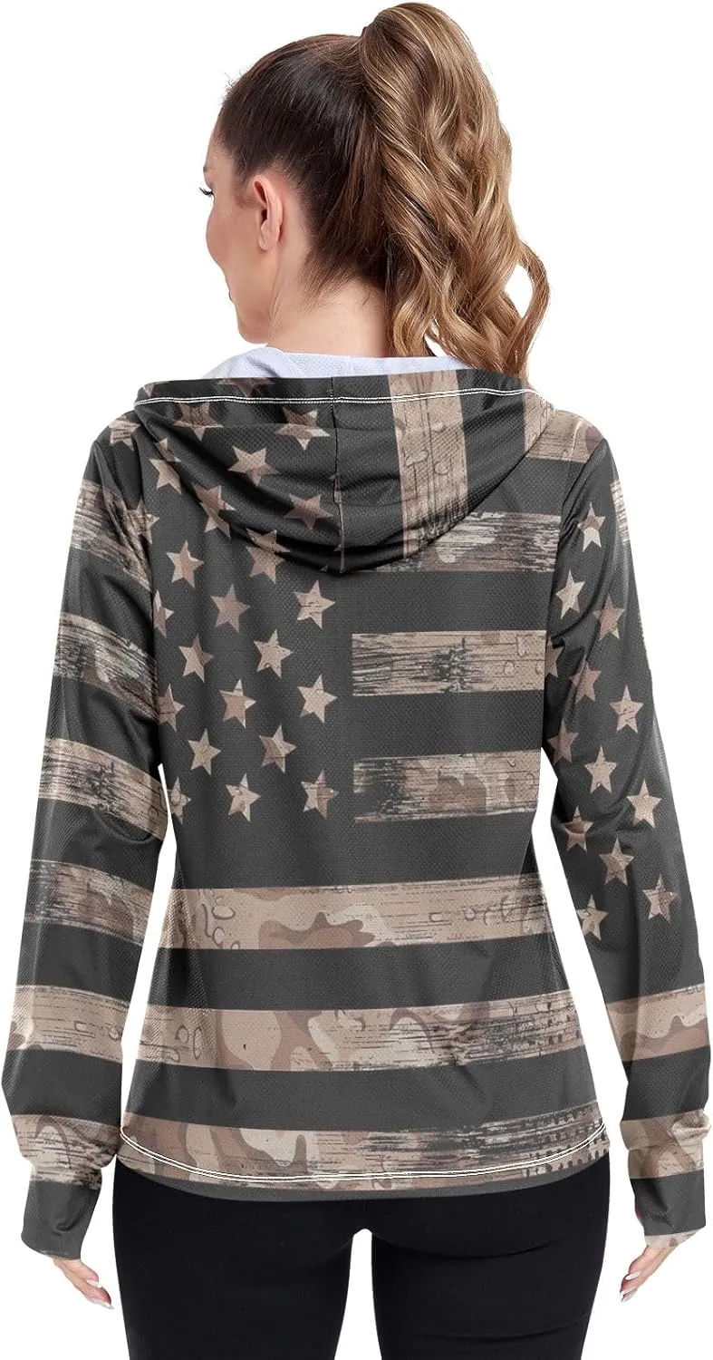 ODAWA Rose Gold Womens Upf Hoodie SPF Long Sleeve Sun Shirt Zip Up Hoodie UV Cooling Hoodie Summer Clothing