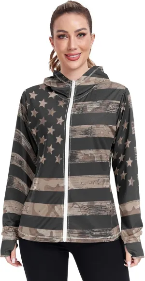 ODAWA Rose Gold Womens Upf Hoodie SPF Long Sleeve Sun Shirt Zip Up Hoodie UV Cooling Hoodie Summer Clothing