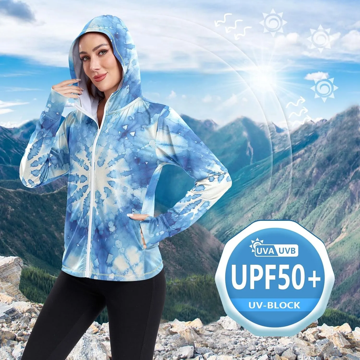 ODAWA Womens Upf Hoodie UV Cooling Hoodie Summer Clothing Sun Shirts