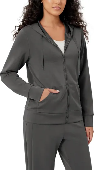 ODODOS Women's Modal Soft Full-Zip Hoodies Casual Relaxed Fall Outfit Hooded Jacket with Pockets