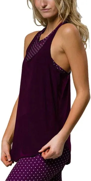 Onzie Hot Yoga Glossy Flow Tank Top 353 Aubergine (Aubergine, One Size)