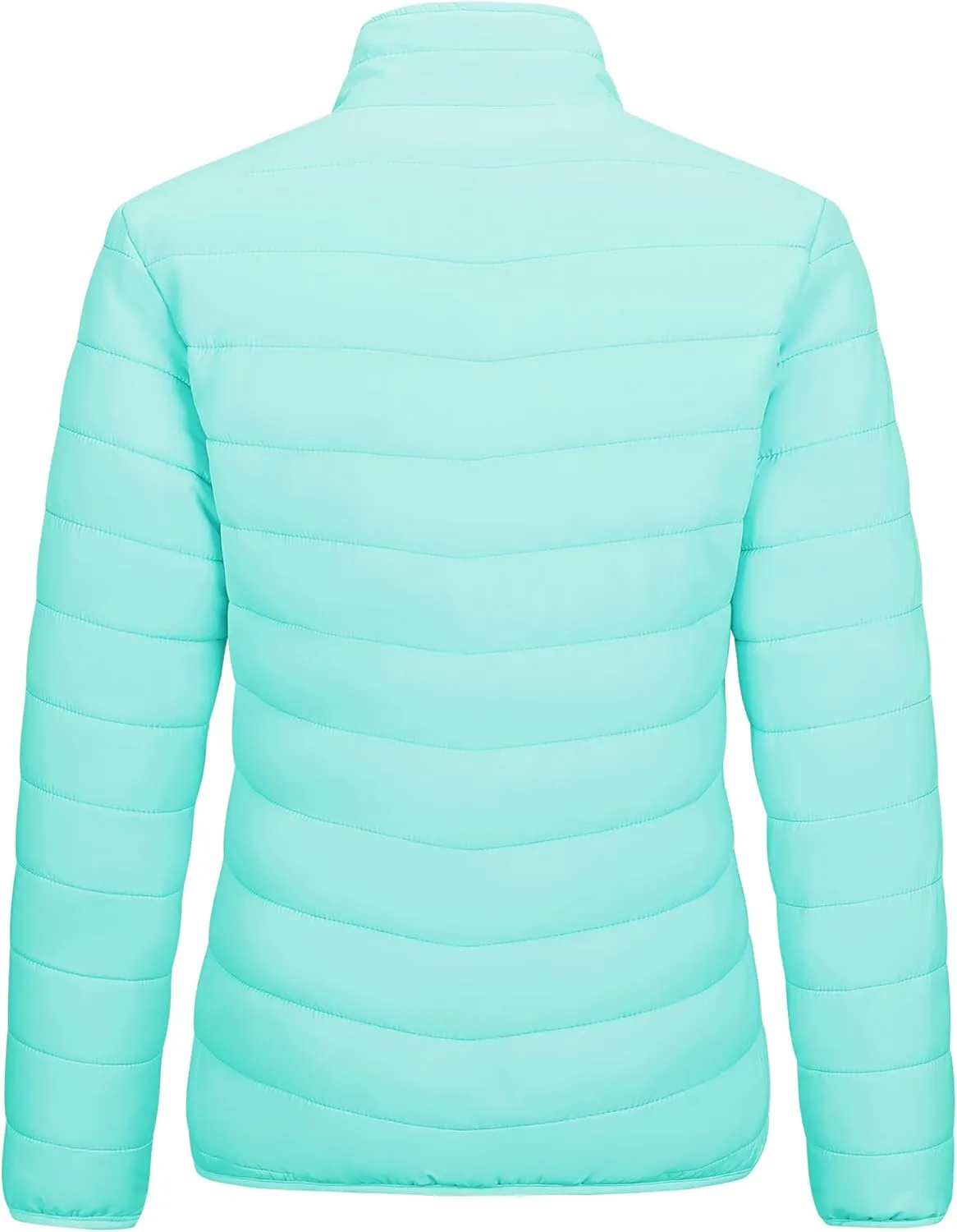 Outdoor Ventures Women's Packable Full-Zip Short Puffer Jacket Insulated Quilted Warm Lightweight Winter Coat