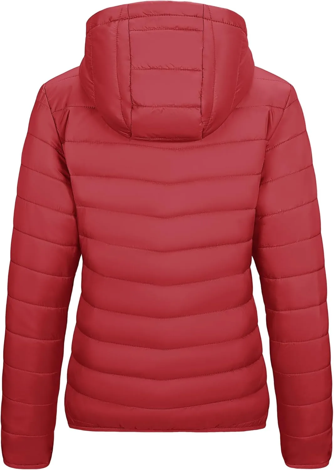 Outdoor Ventures Women's Packable Lightweight Full-Zip Puffer Jacket with Hood Quilted Winter Coat
