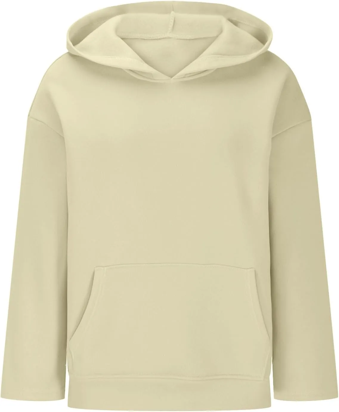 Oversized Hoodie For Womens Solid Color Sweatshirts Long Sleeve Fleece Pullover with Pocket Trendy Fall Outfits