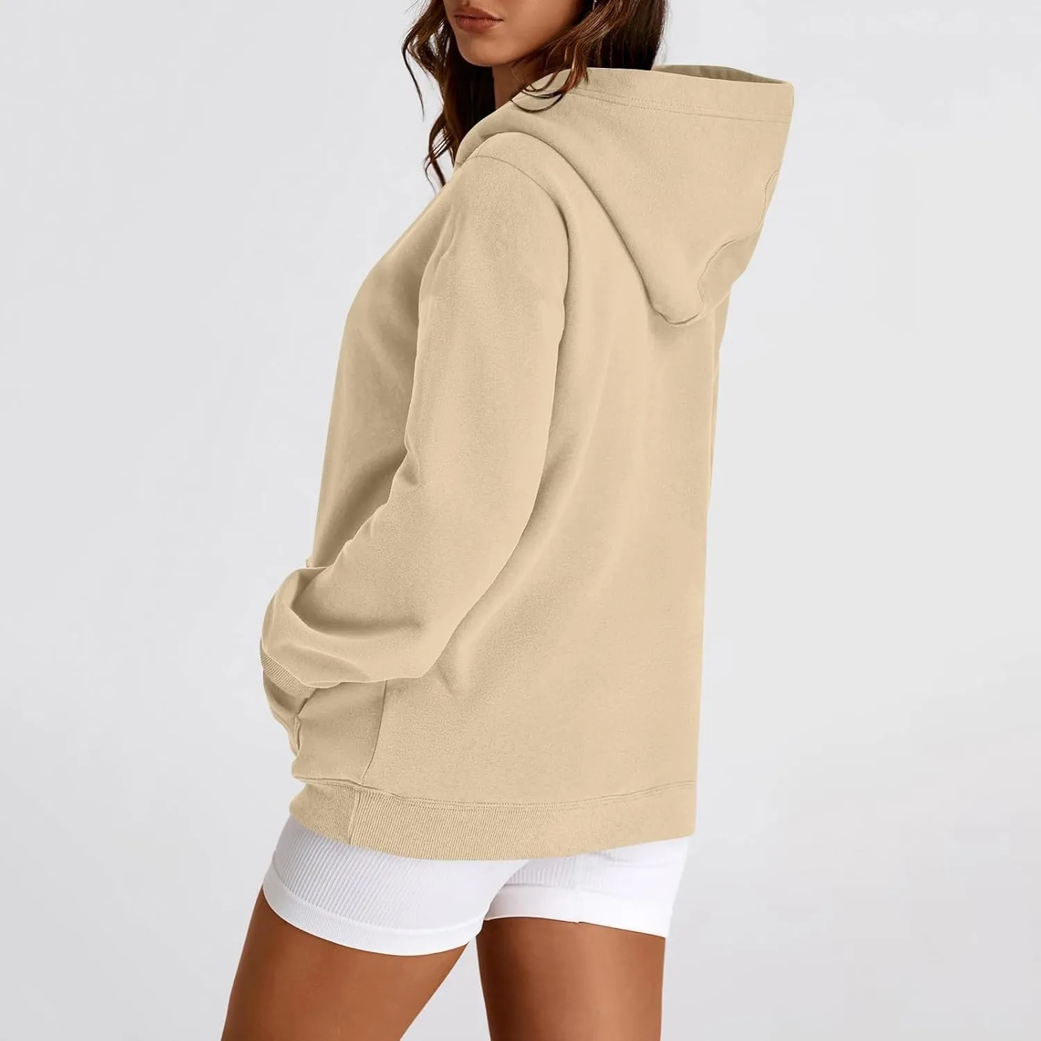 Oversized Hoodies for Women Soft Comfy Fleece Pullover Hoodie Drawstring Tunic Cute Sweatshirt Fall Outfits with Pocket