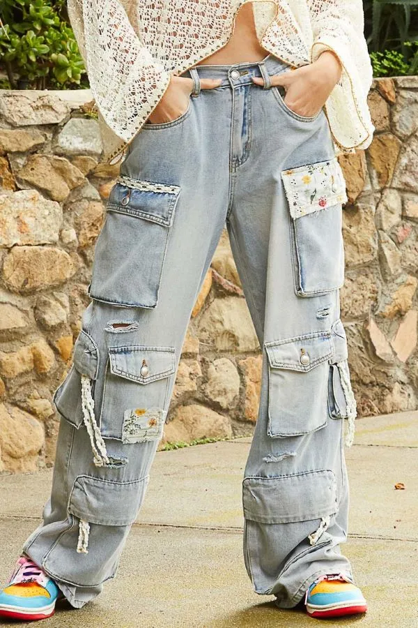 Pants - Multi Pocket - Light Denim