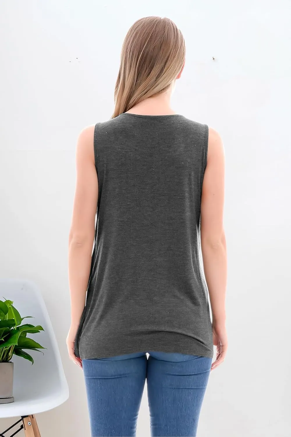 PARNIXS Summer Women's Maternity Nursing Tank Top Sleeveless Comfy Breastfeeding Clothes
