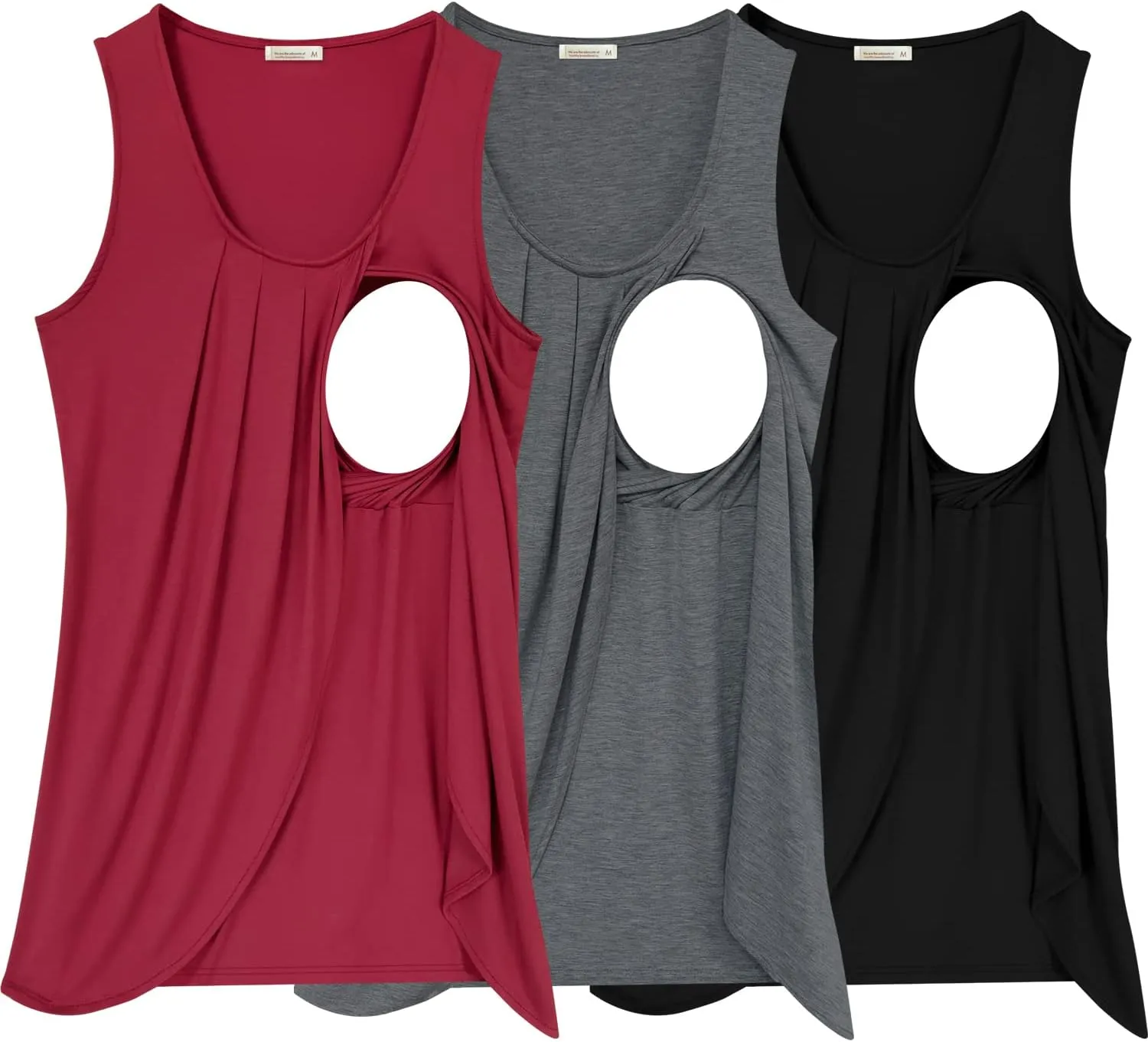 PARNIXS Summer Women's Maternity Nursing Tank Top Sleeveless Comfy Breastfeeding Clothes