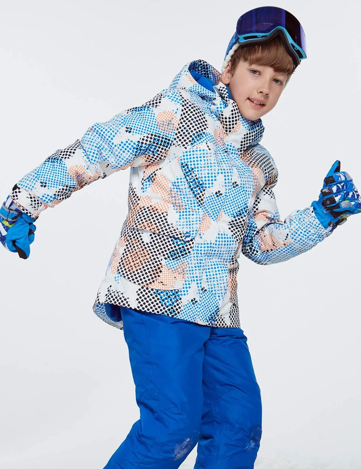 PHIBEE Big Boys' Waterproof Breathable Outdoor Warm Snowboard Ski Jacket