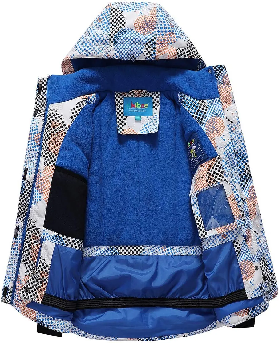 PHIBEE Big Boys' Waterproof Breathable Outdoor Warm Snowboard Ski Jacket