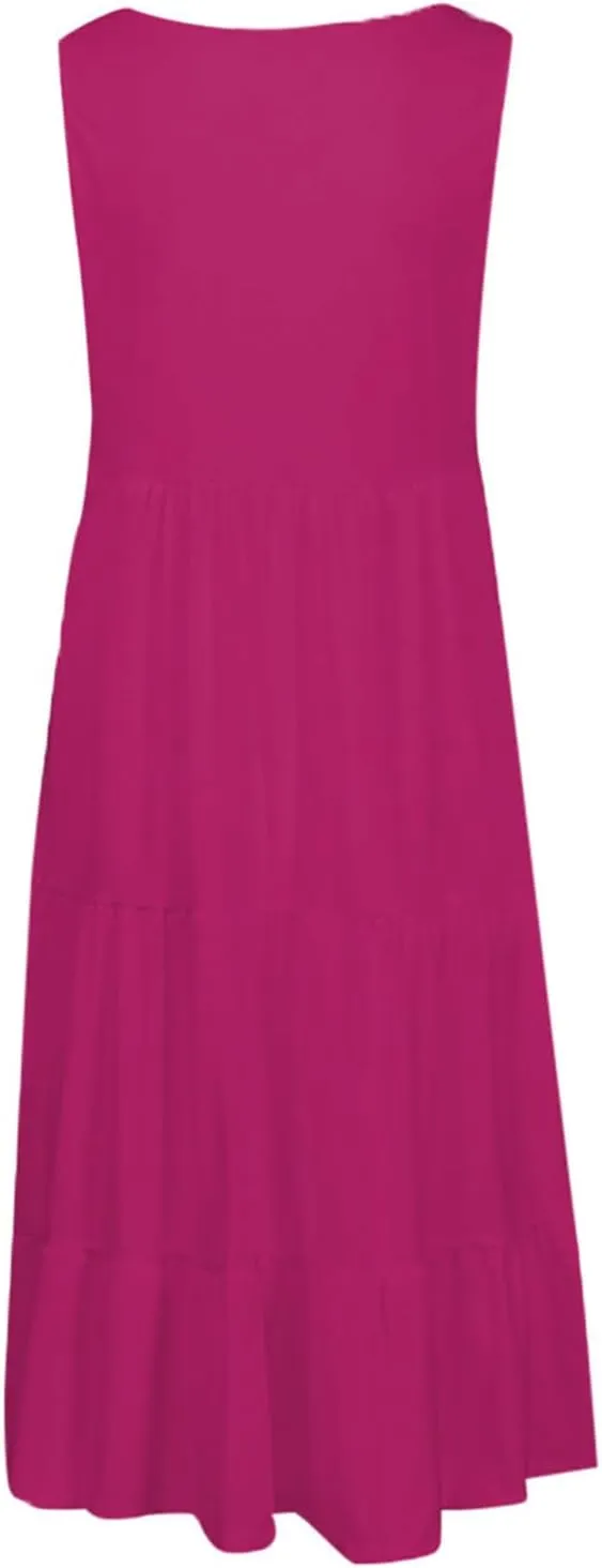 Plus Size Sundresses for Women Casual Swing Dresses Flowy Ruffle Mini Dress Boho Dresses Summer Beach Vacation Dress