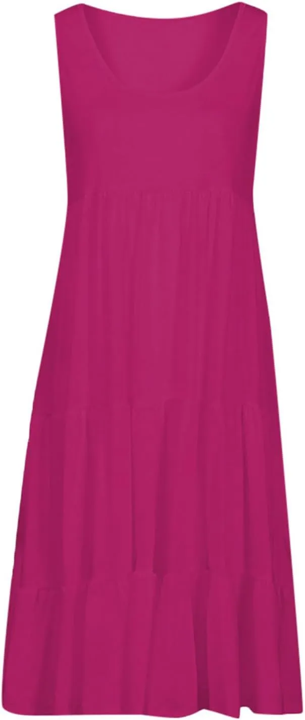 Plus Size Sundresses for Women Casual Swing Dresses Flowy Ruffle Mini Dress Boho Dresses Summer Beach Vacation Dress
