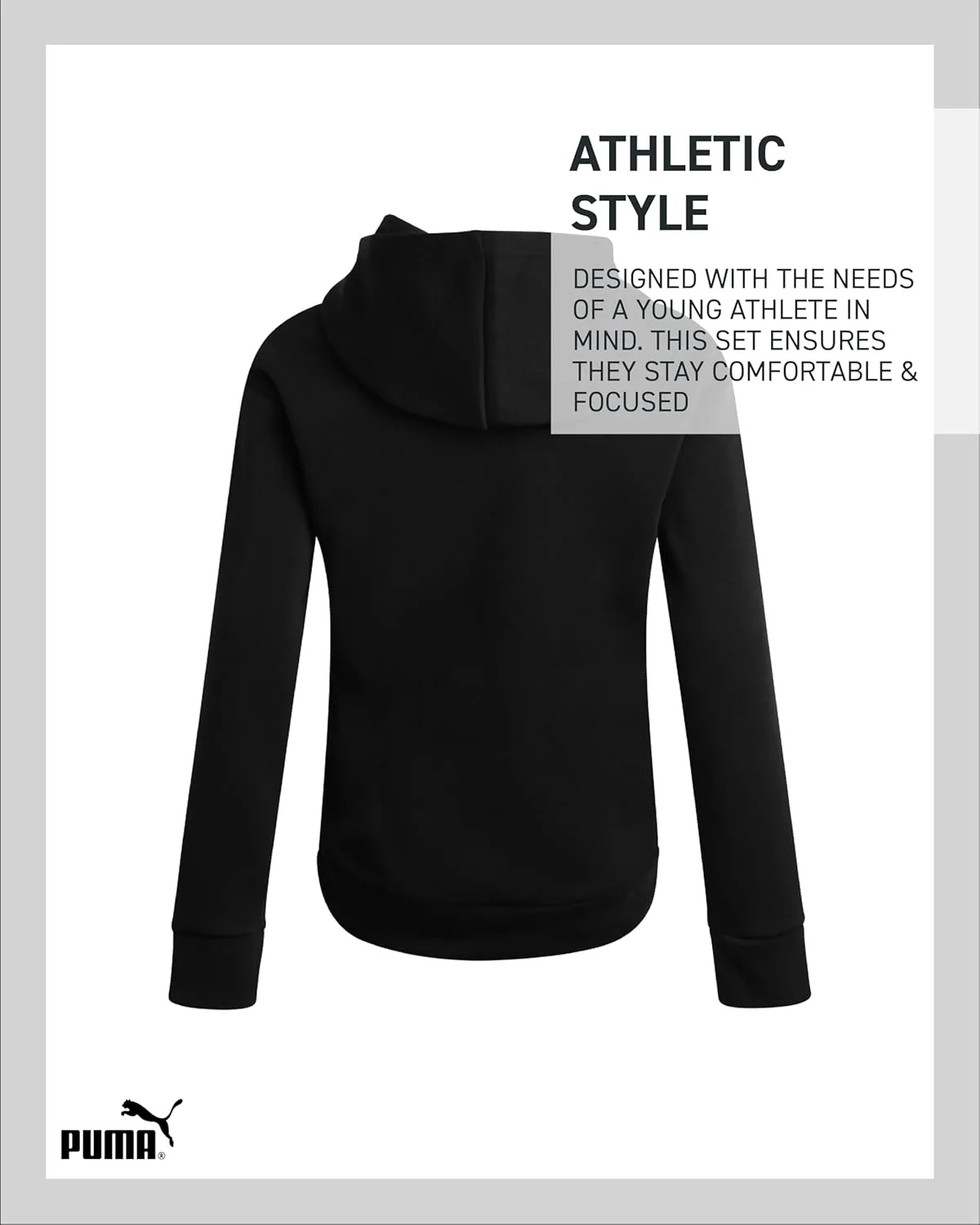 PUMA Boys' Hoodie - Fleece Pullover Basic Athletic Performance Small Chest Logo Sweatshirt for Boys (Sizes: 8-20)