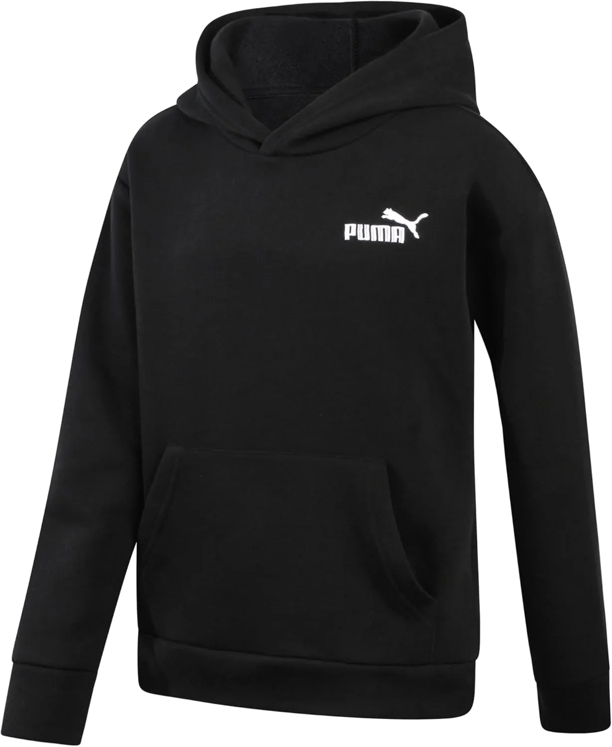 PUMA Boys' Hoodie - Fleece Pullover Basic Athletic Performance Small Chest Logo Sweatshirt for Boys (Sizes: 8-20)