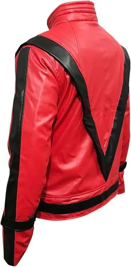 Red Leather Jacket For Boys - Kids Thriller Jacket