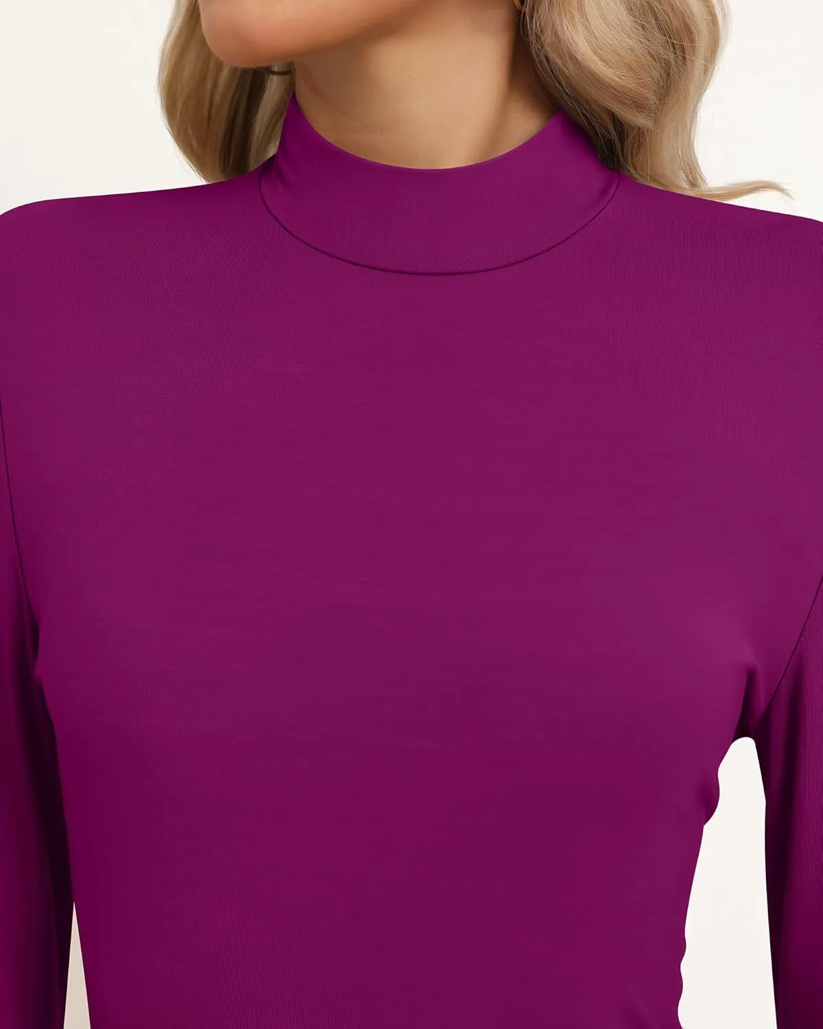 Riyiper 3 Pack Women's Tight Mock Turtleneck Tops Fitted Lightweight Long Sleeve Base Layer Shirts