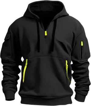 RTTUIOP Hoodies For Men Full Zip/Half Zip Hoodie Tactical Sweatshirt Vintage Long Sleeve Casual Fashion Hoodie