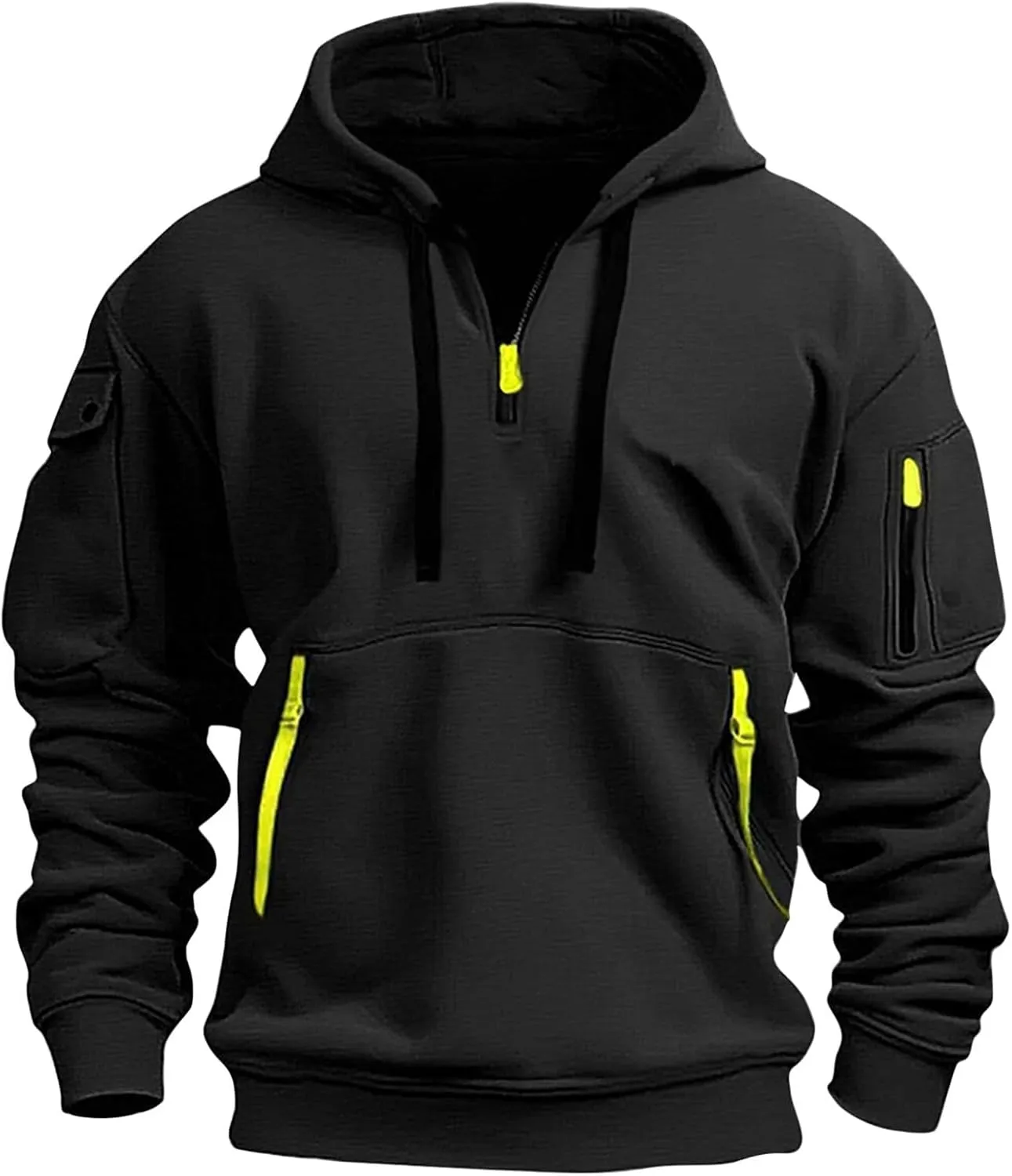 RTTUIOP Hoodies For Men Full Zip/Half Zip Hoodie Tactical Sweatshirt Vintage Long Sleeve Casual Fashion Hoodie